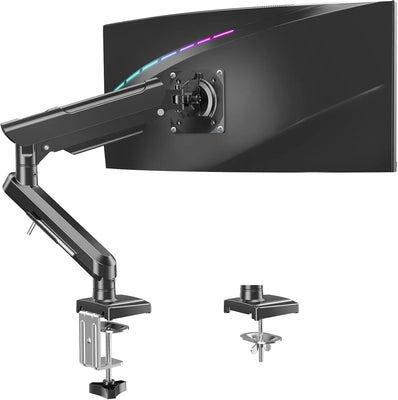 13-32in Full Motion Monitor Arm, Adjustable Single Desk Mount, Holds 4.4-22lbs, VESA, Black